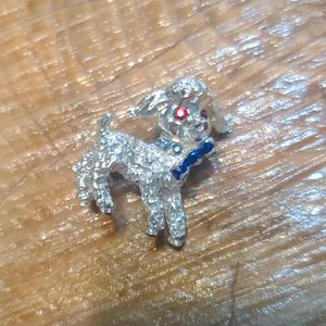 Vintage silver lamb brooch 1960s